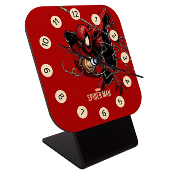 Spider-man, Quartz Table clock in natural wood (10cm)