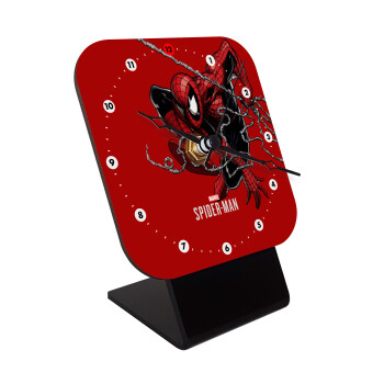 Spider-man, Quartz Wooden table clock with hands (10cm)