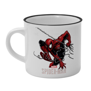 Spider-man, Κούπα κεραμική vintage Λευκή/Μαύρη 230ml