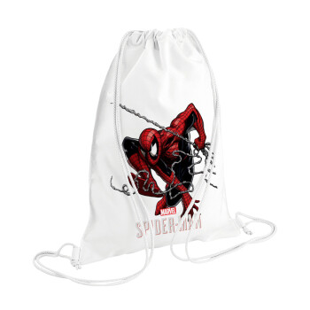 Spider-man, Τσάντα πλάτης πουγκί GYMBAG λευκή (28x40cm)