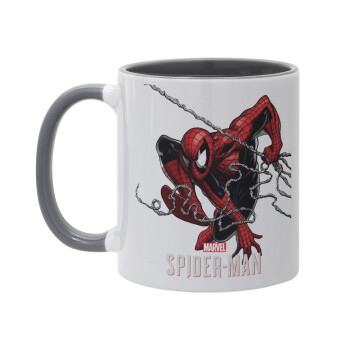 Spider-man, Κούπα χρωματιστή γκρι, κεραμική, 330ml