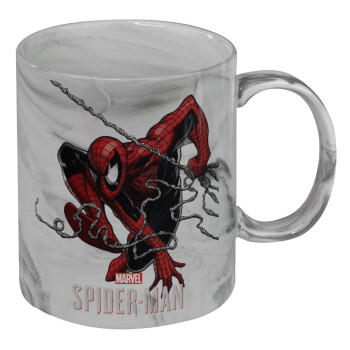 Spider-man, Κούπα κεραμική, marble style (μάρμαρο), 330ml