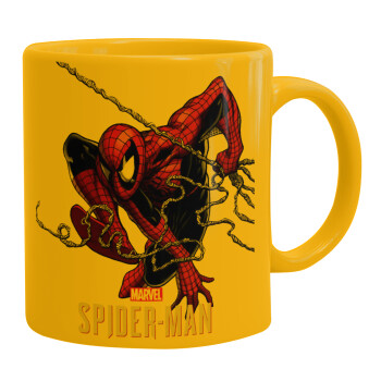 Spider-man, Κούπα, κεραμική κίτρινη, 330ml (1 τεμάχιο)