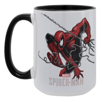 Spider-man, Κούπα Mega 15oz, κεραμική Μαύρη, 450ml