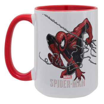Spider-man, Κούπα Mega 15oz, κεραμική Κόκκινη, 450ml