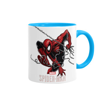 Spider-man, Κούπα χρωματιστή γαλάζια, κεραμική, 330ml