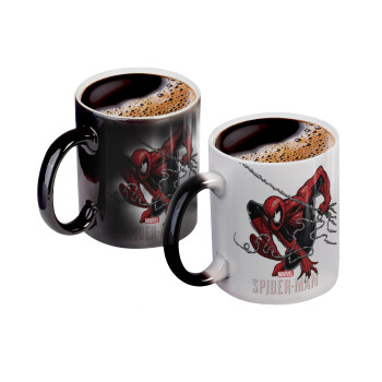 Spider-man, Color changing magic Mug, ceramic, 330ml when adding hot liquid inside, the black colour desappears (1 pcs)