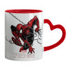 Mug heart red handle, ceramic, 330ml