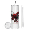 Tumbler stainless steel 600ml, with metal straw & cleaning brush