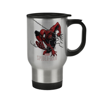 Spider-man, Κούπα ταξιδιού ανοξείδωτη με καπάκι, διπλού τοιχώματος (θερμό) 450ml