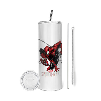 Spider-man, Tumbler stainless steel 600ml, with metal straw & cleaning brush