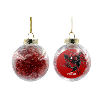 Spider-man, Transparent Christmas tree ball ornament with red filling 8cm