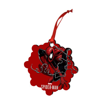 Spider-man, Christmas ornament snowflake wooden 7.5cm