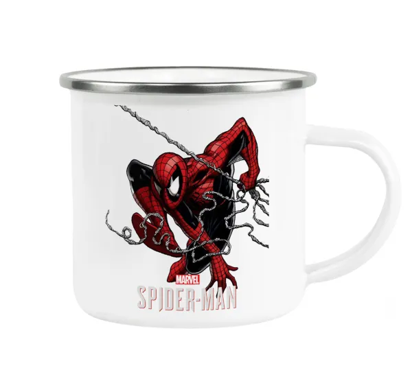 Spider-man — Metallic enamel cup white 360ml