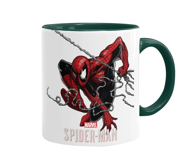 Spider-man — Κούπα χρωματιστή πράσινη, κεραμική, 330ml