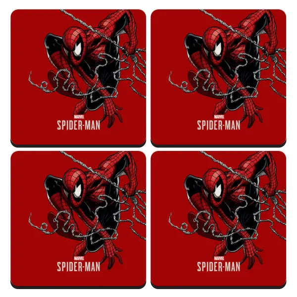 Spider-man — Σουβέρ ξύλινα τετράγωνα (9cm)