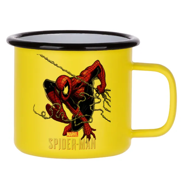 Spider-man — Κούπα Μεταλλική εμαγιέ ΜΑΤ Κίτρινη 360ml