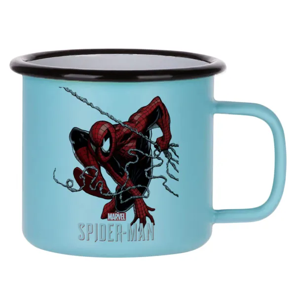 Spider-man — Κούπα Μεταλλική εμαγιέ ΜΑΤ σιέλ 360ml