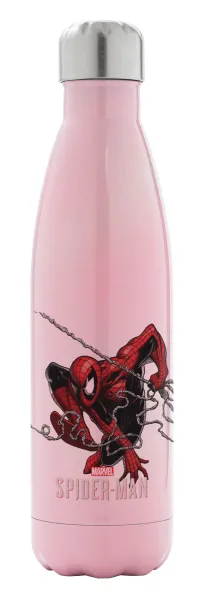 Spider-man — Μεταλλικό παγούρι θερμός Ροζ Ιριδίζον (Stainless steel), διπλού τοιχώματος, 500ml