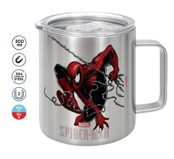 Spider-man — Double-walled stainless steel mug 300ml with temperature-retaining lid