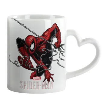Spider-man, Mug heart handle, ceramic, 330ml