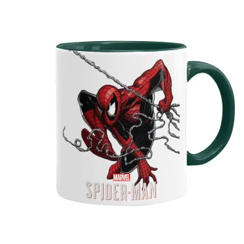 Spider-man, Κούπα χρωματιστή πράσινη, κεραμική, 330ml