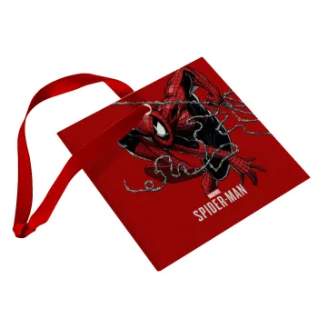 Spider-man, Christmas ornament, glass square ornament 9x9cm