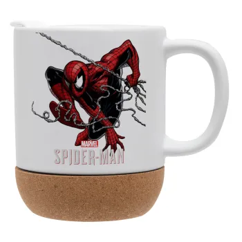 Spider-man, Κούπα, κεραμική με βάση φελού και καπάκι (ΜΑΤ), 330ml