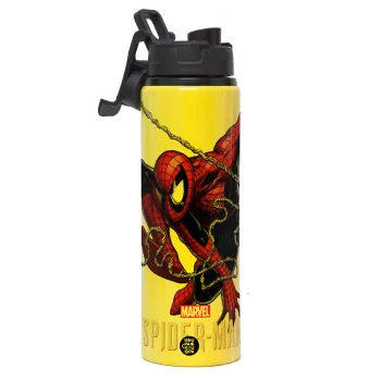 Spider-man, Μεταλλικό παγούρι νερού με καπάκι ασφαλείας, αλουμινίου 850ml