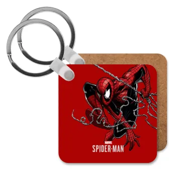 Spider-man, Μπρελόκ Ξύλινο τετράγωνο MDF