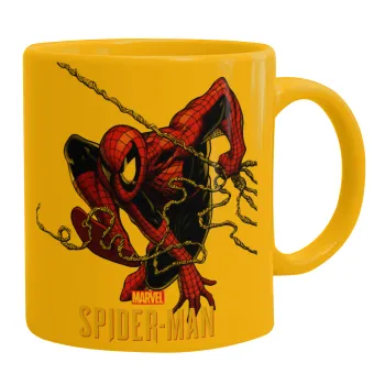 Spider-man, Κούπα, κεραμική κίτρινη, 330ml