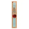Easter Set, wooden keychain & aromatic flat Easter candle (30cm) (TURQUOISE)
