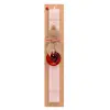 Easter Set, wooden keychain & scented flat Easter candle (30cm) (PINK)