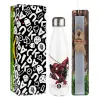 Easter candle, metallic white thermos bottle (500ml) & aromatic flat candle (30cm) (GRAY)