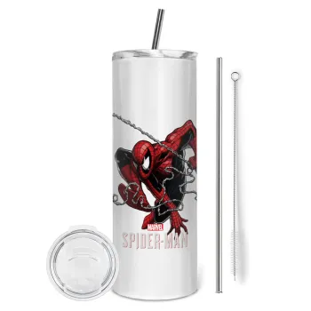 Spider-man, Tumbler stainless steel 600ml, with metal straw & cleaning brush