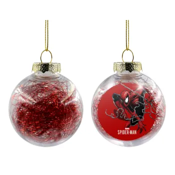 Spider-man, Transparent Christmas tree ball ornament with red filling 8cm