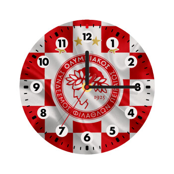 Olympiakos flag, Wooden wall clock (20cm)