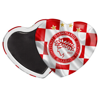 Olympiakos flag, Μαγνητάκι καρδιά (57x52mm)
