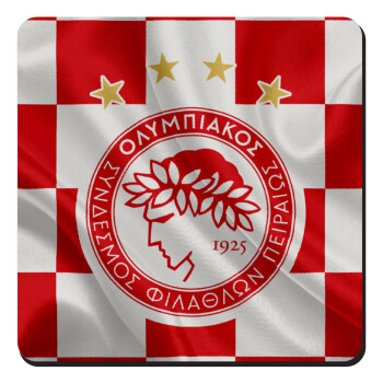 Olympiakos flag, Τετράγωνο μαγνητάκι ξύλινο 9x9cm