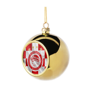 Olympiakos flag, Χριστουγεννιάτικη μπάλα δένδρου Χρυσή 8cm