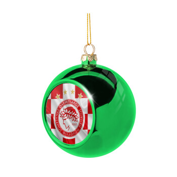 Olympiakos flag, Χριστουγεννιάτικη μπάλα δένδρου Πράσινη 8cm