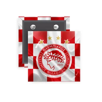 Olympiakos flag, Κονκάρδα παραμάνα τετράγωνη 5x5cm