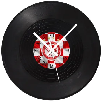 Olympiakos flag, Ρολόι τοίχου Βινύλιο (30cm)