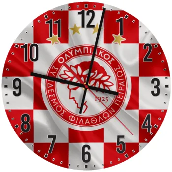 Olympiakos flag, Ρολόι τοίχου ξύλινο (30cm)