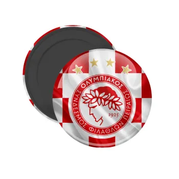 Olympiakos flag, Μαγνητάκι ψυγείου στρογγυλό διάστασης 5cm