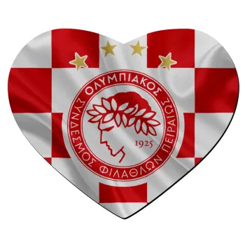 Olympiakos flag, Mousepad heart 23x20cm