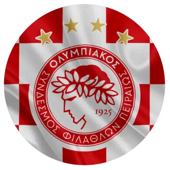 Olympiakos flag, Mousepad Round 20cm