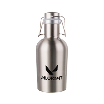Valorant, Μεταλλικό παγούρι Inox (Stainless steel) με καπάκι ασφαλείας 1L