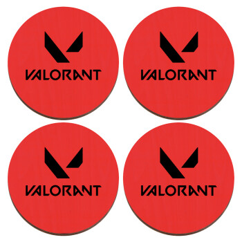 Valorant, ΣΕΤ x4 Σουβέρ ξύλινα στρογγυλά plywood (9cm)