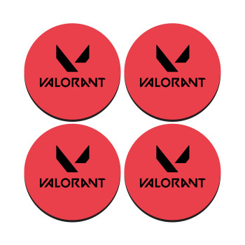 Valorant, SET of 4 round wooden coasters (9cm)